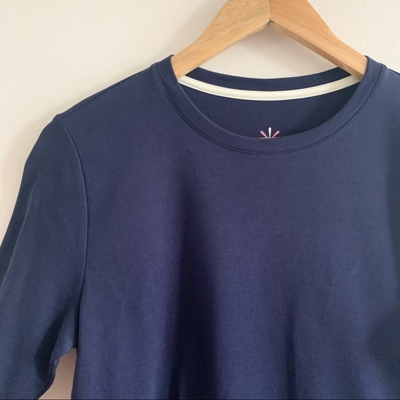 Nwt ISAAC MIZRAHI Live! Essentials Pima Cotton Crew Neck Knit T Shirt Top Blue - Picture 3 of 11